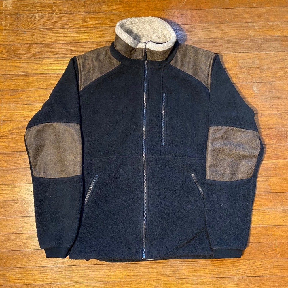 Kuhl‎ Mens Fleece Full Zip Jacket Black Brown Medium